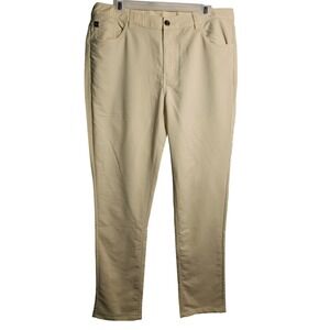 Turtleson Mens Performance‎ Golf Pants Tan Khaki Stretch 5-Pocket Size 35x33
